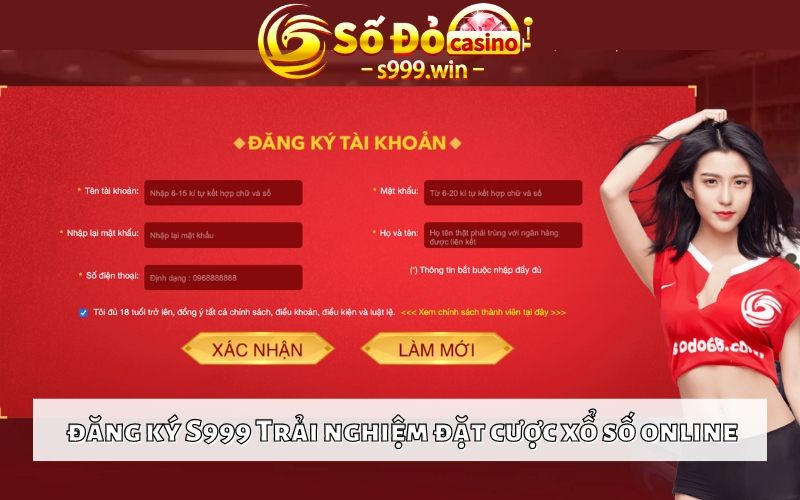 Đăng ký S999 trải nghiệm đặt cược xổ số online